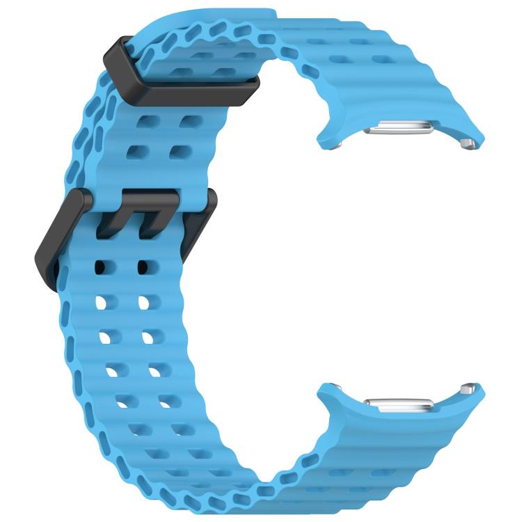 For Samsung Galaxy Watch Ultra 47mm / Ultra 2025 xDfind Ocean Hole Dual Buckle Silicone Watch Band(Sky Blue) by xDfind