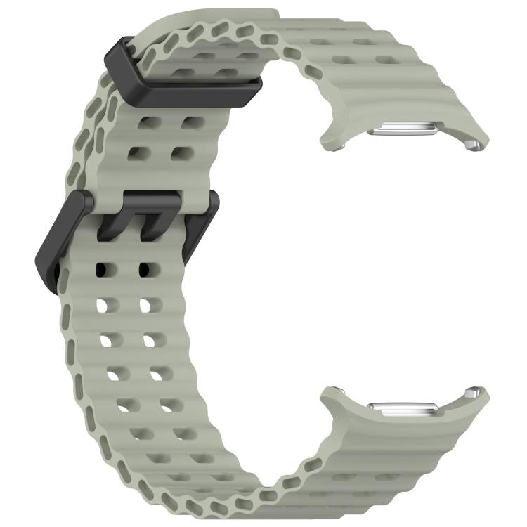For Samsung Galaxy Watch Ultra 47mm / Ultra 2025 xDfind Ocean Hole Dual Buckle Silicone Watch Band(Gray Green) by xDfind
