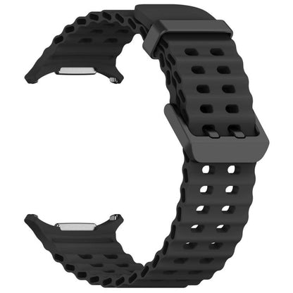 For Samsung Galaxy Watch Ultra 47mm / Ultra 2025 xDfind Ocean Hole Dual Buckle Silicone Watch Band(Dark Gray) by xDfind
