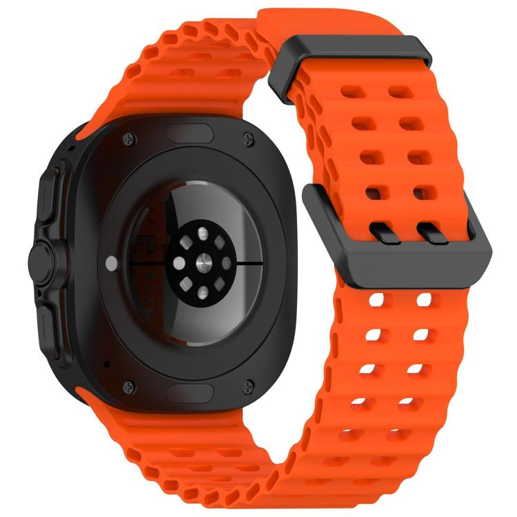 For Samsung Galaxy Watch Ultra 47mm / Ultra 2025 xDfind Ocean Hole Dual Buckle Silicone Watch Band(Orange) by xDfind