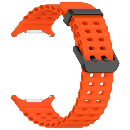 For Samsung Galaxy Watch Ultra 47mm / Ultra 2025 xDfind Ocean Hole Dual Buckle Silicone Watch Band(Orange) by xDfind