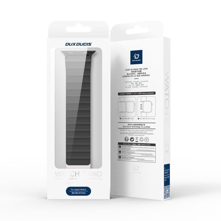 For Apple Watch 46mm / 49mm / 45mm / 44mm DUX DUCIS SD Series Double-Sided Blind Insert Silicone Magnetic Watch Strap(Black + Starlight) by DUX DUCIS