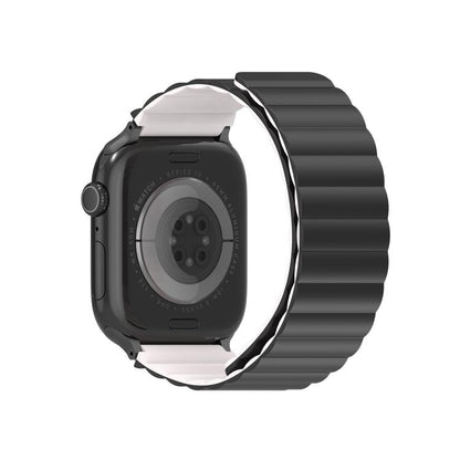 For Apple Watch 42mm / 41mm / 40mm / 38mm DUX DUCIS SD Series Double-Sided Blind Insert Silicone Magnetic Watch Strap(Black + Starlight) by DUX DUCIS