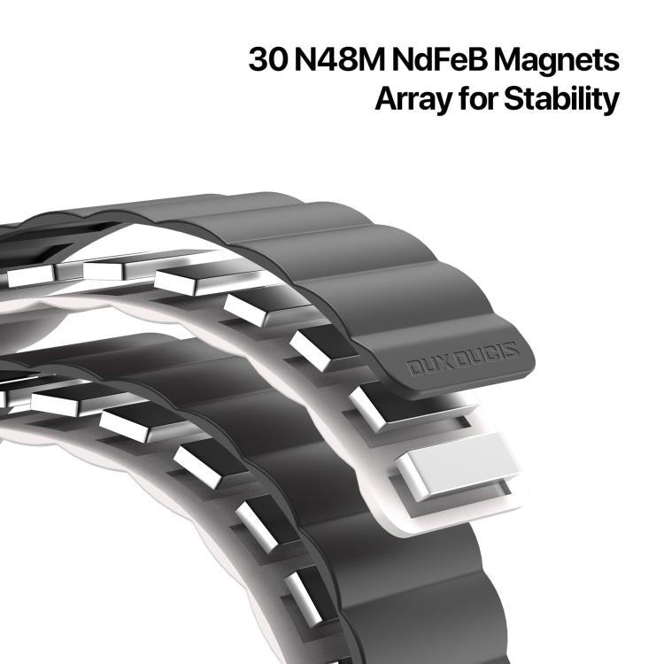 For Apple Watch 42mm / 41mm / 40mm / 38mm DUX DUCIS SD Series Double-Sided Blind Insert Silicone Magnetic Watch Strap(Black + Starlight) by DUX DUCIS