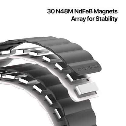 For Apple Watch 42mm / 41mm / 40mm / 38mm DUX DUCIS SD Series Double-Sided Blind Insert Silicone Magnetic Watch Strap(Black + Starlight) by DUX DUCIS