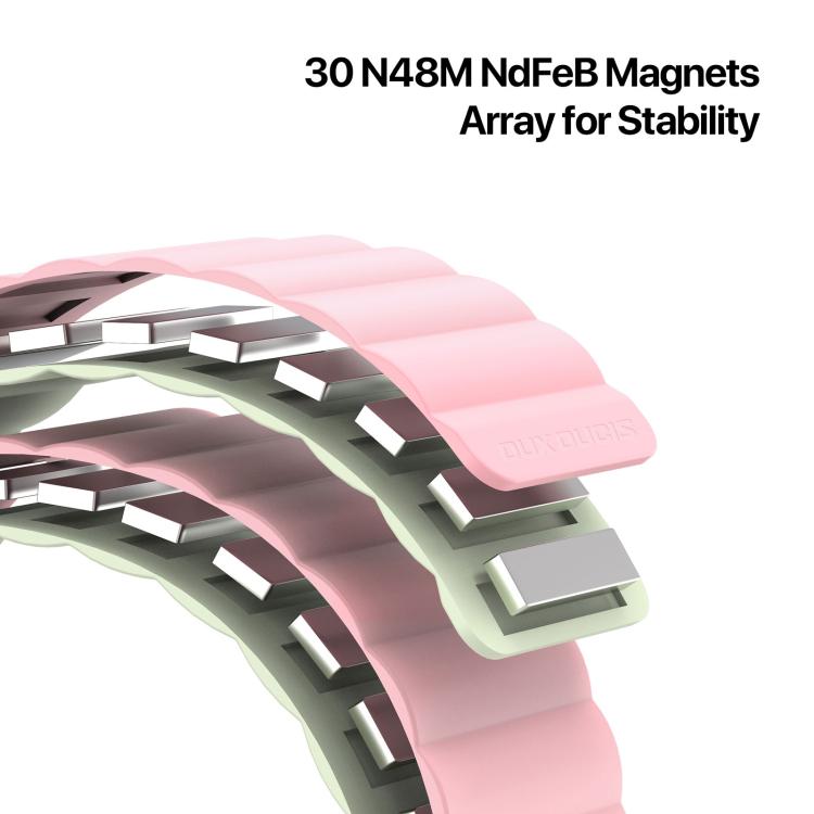 For Apple Watch 42mm / 41mm / 40mm / 38mm DUX DUCIS SD Series Double-Sided Blind Insert Silicone Magnetic Watch Strap(Light Pink + Light Green) by DUX DUCIS