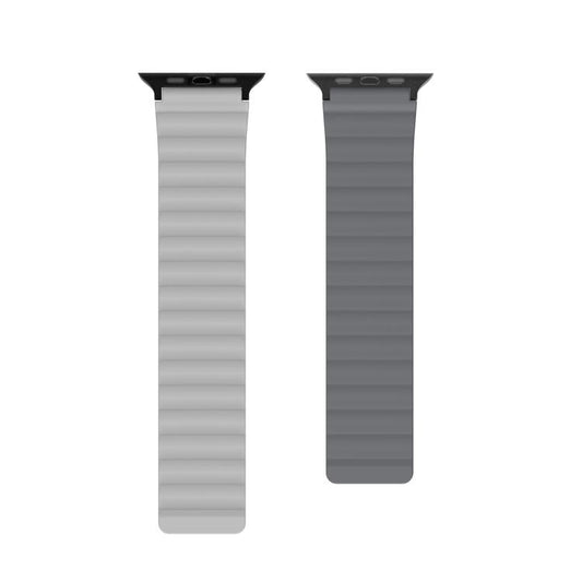 For Apple Watch 42mm / 41mm / 40mm / 38mm DUX DUCIS SD Series Double-Sided Blind Insert Silicone Magnetic Watch Strap(Dark Grey + Light Grey) by DUX DUCIS