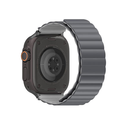 For Apple Watch 42mm / 41mm / 40mm / 38mm DUX DUCIS SD Series Double-Sided Blind Insert Silicone Magnetic Watch Strap(Dark Grey + Light Grey) by DUX DUCIS