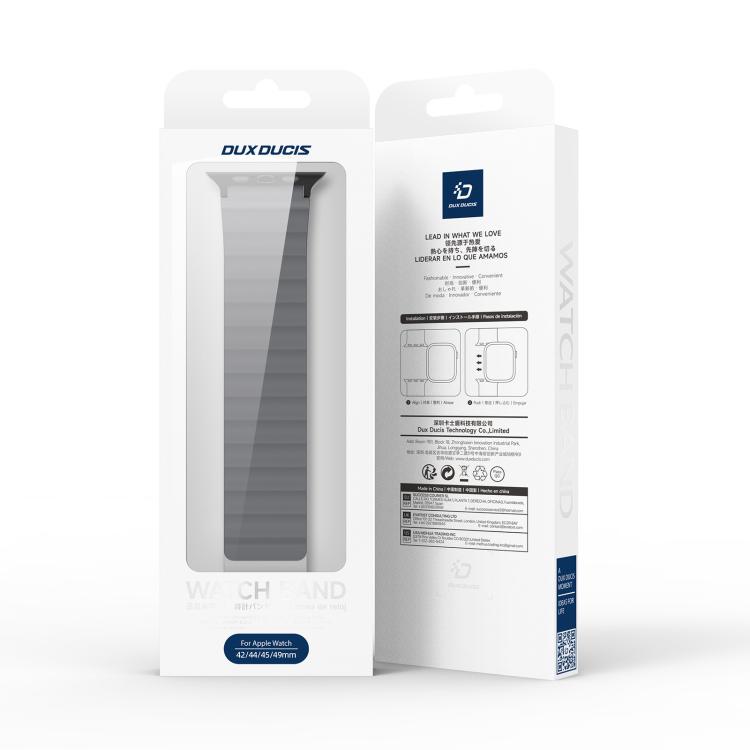 For Apple Watch 42mm / 41mm / 40mm / 38mm DUX DUCIS SD Series Double-Sided Blind Insert Silicone Magnetic Watch Strap(Dark Grey + Light Grey) by DUX DUCIS