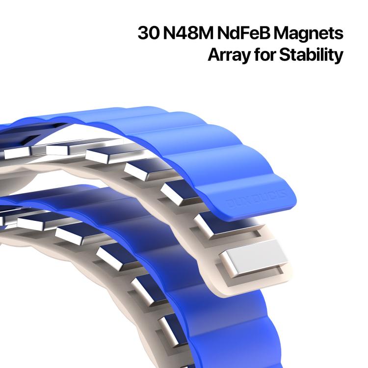 For Apple Watch 42mm / 41mm / 40mm / 38mm DUX DUCIS SD Series Double-Sided Blind Insert Silicone Magnetic Watch Strap(Klein Blue + Beige) by DUX DUCIS