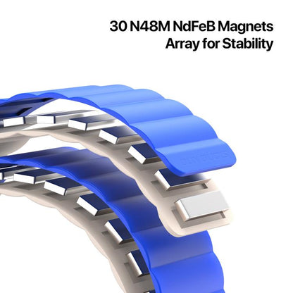 For Apple Watch 42mm / 41mm / 40mm / 38mm DUX DUCIS SD Series Double-Sided Blind Insert Silicone Magnetic Watch Strap(Klein Blue + Beige) by DUX DUCIS