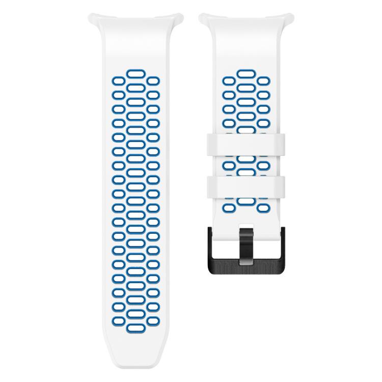 For Samsung Galaxy Watch Ultra 47mm / Ultra 2025 Two Color Silicone Breathable Watch Band(White Blue) by bashfashion