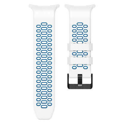 For Samsung Galaxy Watch Ultra 47mm / Ultra 2025 Two Color Silicone Breathable Watch Band(White Blue) by bashfashion