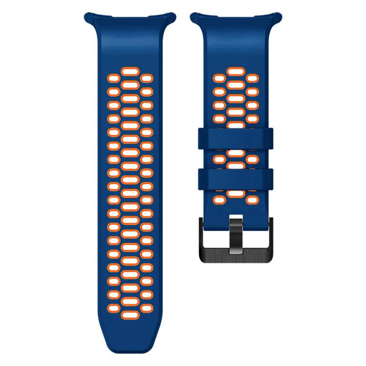 For Samsung Galaxy Watch Ultra 47mm / Ultra 2025 Two Color Silicone Breathable Watch Band(Blue Orange) by bashfashion