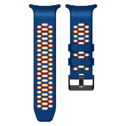 For Samsung Galaxy Watch Ultra 47mm / Ultra 2025 Two Color Silicone Breathable Watch Band(Blue Orange) by bashfashion