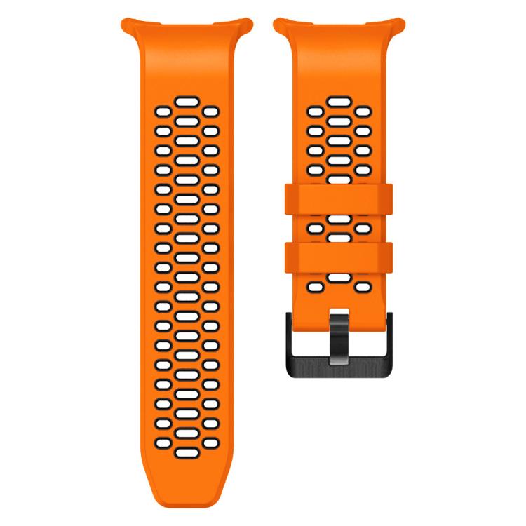 For Samsung Galaxy Watch Ultra 47mm / Ultra 2025 Two Color Silicone Breathable Watch Band(Orange Black) by bashfashion