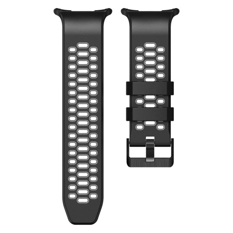 For Samsung Galaxy Watch Ultra 47mm / Ultra 2025 Two Color Silicone Breathable Watch Band(Black Grey) by bashfashion