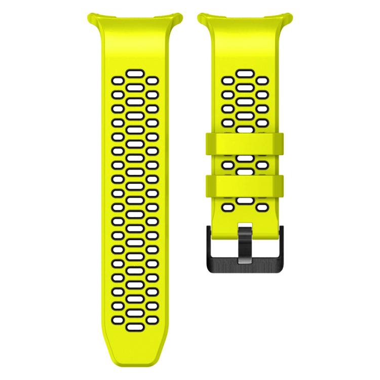 For Samsung Galaxy Watch Ultra 47mm / Ultra 2025 Two Color Silicone Breathable Watch Band(Lime Black) by bashfashion