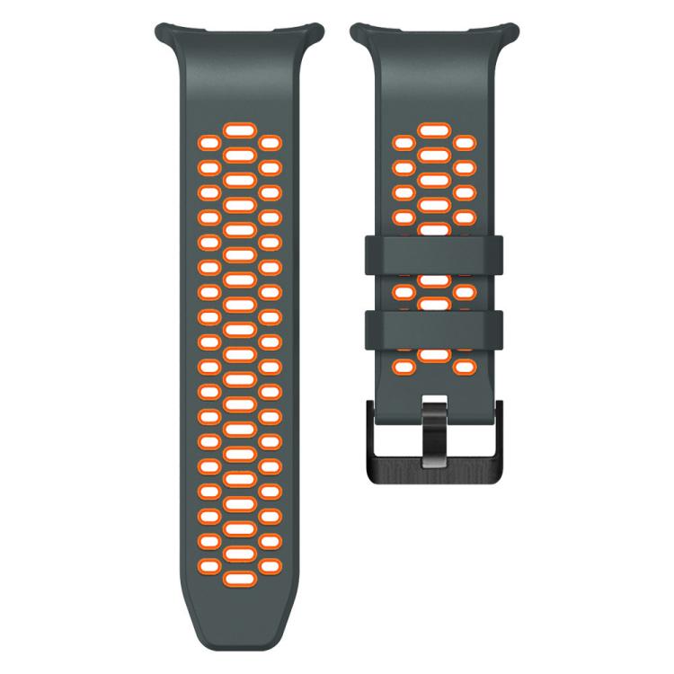 For Samsung Galaxy Watch Ultra 47mm / Ultra 2025 Two Color Silicone Breathable Watch Band(Grey Orange) by bashfashion