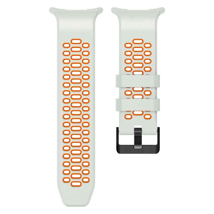 For Samsung Galaxy Watch Ultra 47mm / Ultra 2025 Two Color Silicone Breathable Watch Band(Fog Gray Orange) by bashfashion