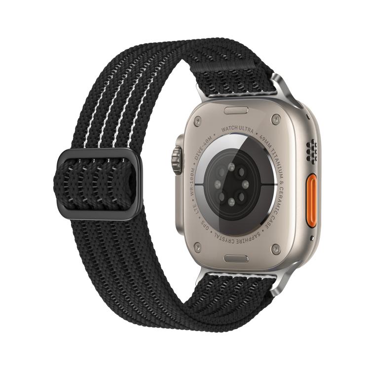 For Apple Watch 46mm / 49mm / 45mm / 44mm Breathable Nylon Fish Line Weaving Watch Band(Black) by bashfashion