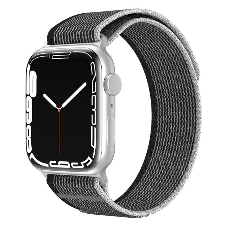 For Apple Watch 42mm / 41mm / 40mm / 38mm xDfind Dual-Section Loop Nylon Watch Band(Black Grey) by xDfind