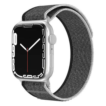 For Apple Watch 42mm / 41mm / 40mm / 38mm xDfind Dual-Section Loop Nylon Watch Band(Black Grey) by xDfind