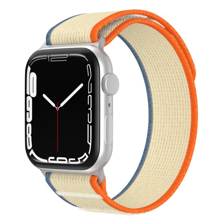 For Apple Watch 42mm / 41mm / 40mm / 38mm xDfind Dual-Section Loop Nylon Watch Band(Orange Beige) by xDfind