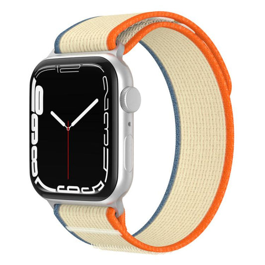 For Apple Watch 42mm / 41mm / 40mm / 38mm xDfind Dual-Section Loop Nylon Watch Band(Orange Beige) by xDfind