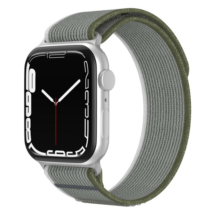 For Apple Watch 42mm / 41mm / 40mm / 38mm xDfind Dual-Section Loop Nylon Watch Band(Green Grey) by xDfind
