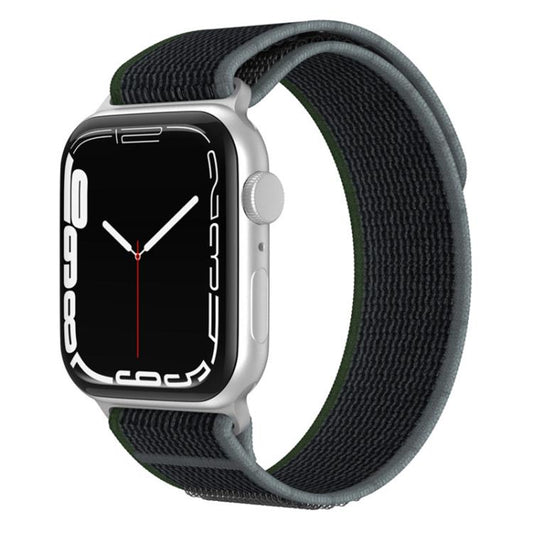 For Apple Watch 42mm / 41mm / 40mm / 38mm xDfind Dual-Section Loop Nylon Watch Band(Black Blue) by xDfind