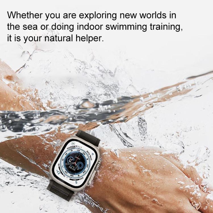 For Apple Watch 46mm / 49mm / 45mm / 44mm xDfind Dual-Section Loop Nylon Watch Band(Black Rainbow) by xDfind