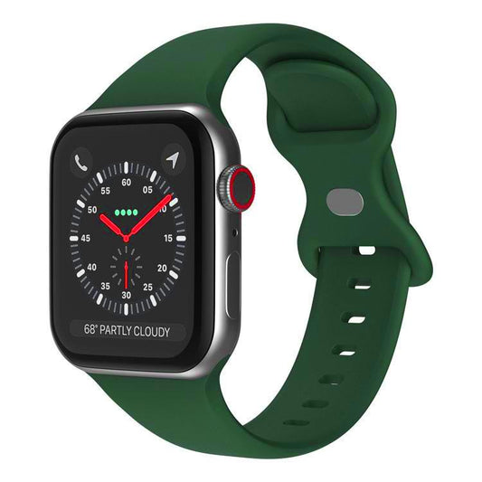 For Apple Watch 46mm / 49mm / 45mm / 44mm xDfind Butterfly Buckle Silicone Watch Band(Dark Green) by xDfind