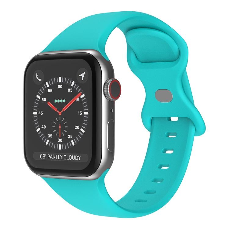 For Apple Watch 46mm / 49mm / 45mm / 44mm xDfind Butterfly Buckle Silicone Watch Band(Teal Green) by xDfind