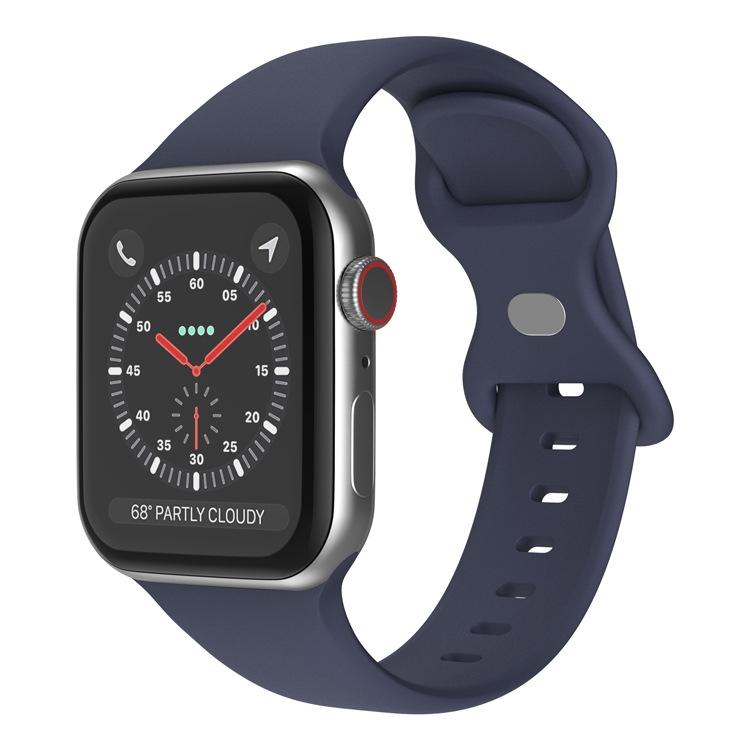 For Apple Watch 42mm / 41mm / 40mm / 38mm xDfind Butterfly Buckle Silicone Watch Band(Dark Blue) by xDfind