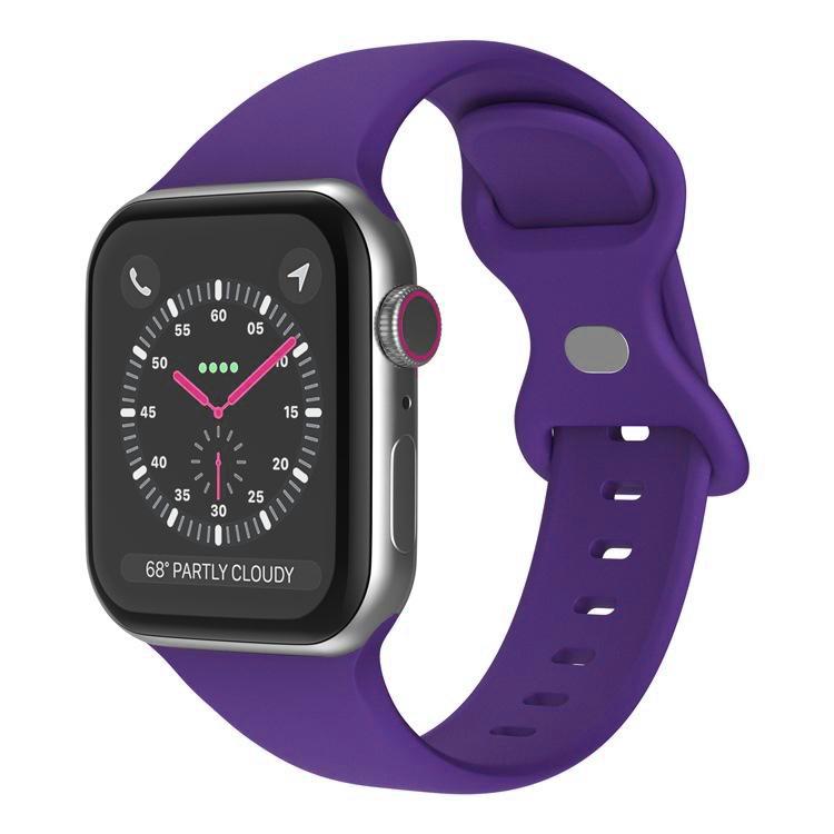 For Apple Watch 42mm / 41mm / 40mm / 38mm xDfind Butterfly Buckle Silicone Watch Band(Purple) by xDfind