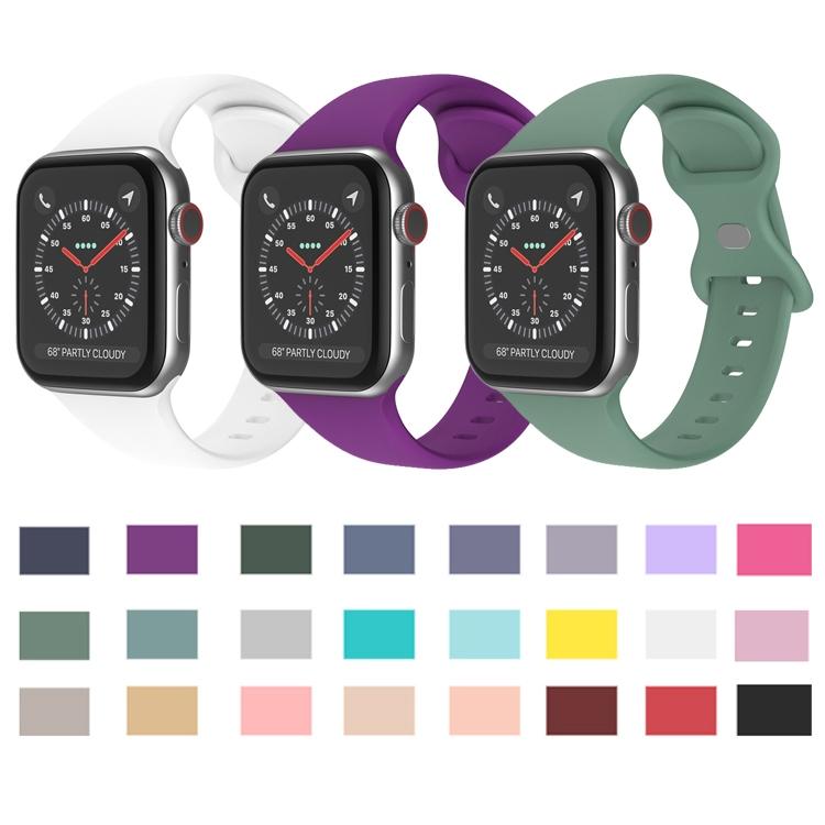For Apple Watch 46mm / 49mm / 45mm / 44mm xDfind Butterfly Buckle Silicone Watch Band(White) by xDfind