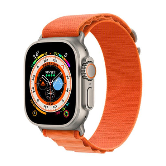 For Apple Watch 46mm / 49mm / 45mm / 44mm xDfind Aline Nylon Loop Watch Band(Orange) by xDfind