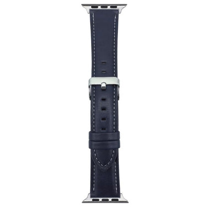 For Apple Watch 46mm / 49mm / 45mm / 44mm xDfind Crazy Horse Texture Leather Watch Band(Dark Blue) by xDfind