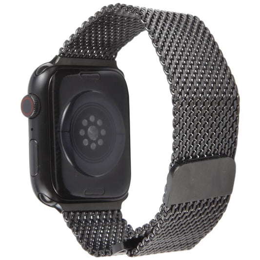 For Apple Watch 46mm / 49mm / 45mm / 44mm Double-section Magnetic Milanese Titanium Watch Band(Black) by bashfashion