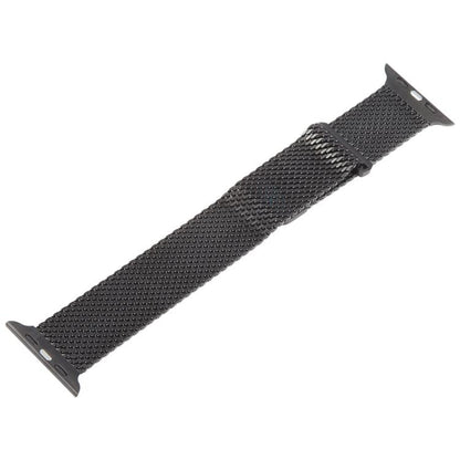 For Apple Watch 46mm / 49mm / 45mm / 44mm Double-section Magnetic Milanese Titanium Watch Band(Black) by bashfashion
