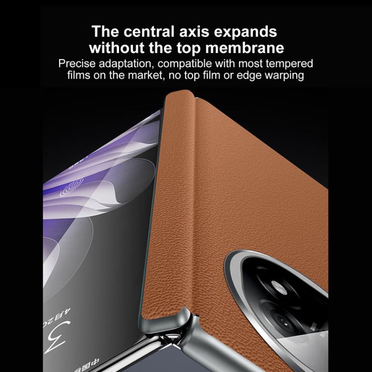 For OPPO Find N5 SULADA Frameless Top Layer Cowhide Leather Hybrid PC Phone Case(Purple) by SULADA