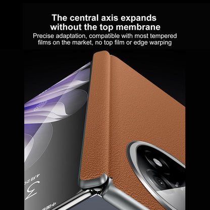 For OPPO Find N5 SULADA Frameless Top Layer Cowhide Leather Hybrid PC Phone Case(Purple) by SULADA