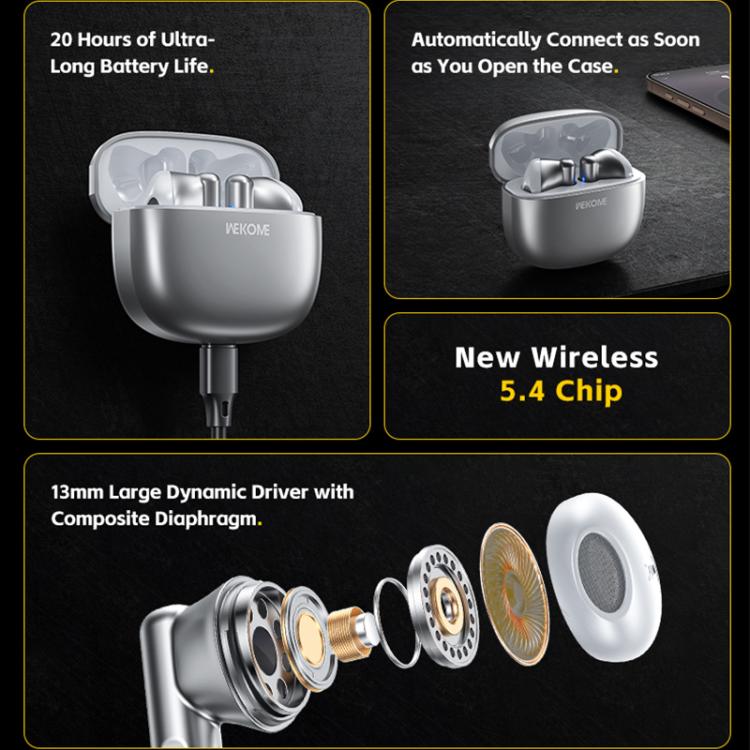WK WS-19 Kinvoice Series Metal TWS Wireless Earbuds(Tarnish) by WK