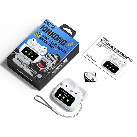 WK WS-26 Liton Series ANC+ENC Wireless Earbuds with Smart Color Screen(White) by WK