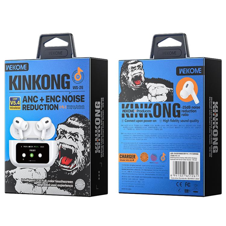 WK WS-26 Liton Series ANC+ENC Wireless Earbuds with Smart Color Screen(White) by WK