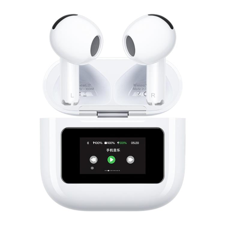 WK WS-27 Liton Series Wireless Earbuds with Smart Color Screen(White) by WK