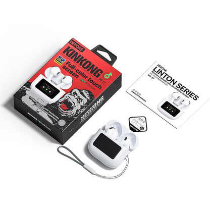 WK WS-27 Liton Series Wireless Earbuds with Smart Color Screen(White) by WK