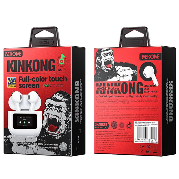 WK WS-27 Liton Series Wireless Earbuds with Smart Color Screen(White) by WK