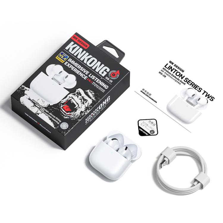 WK WS-28 Liton Series TWS Wireless Earbuds Gen6(White) by WK